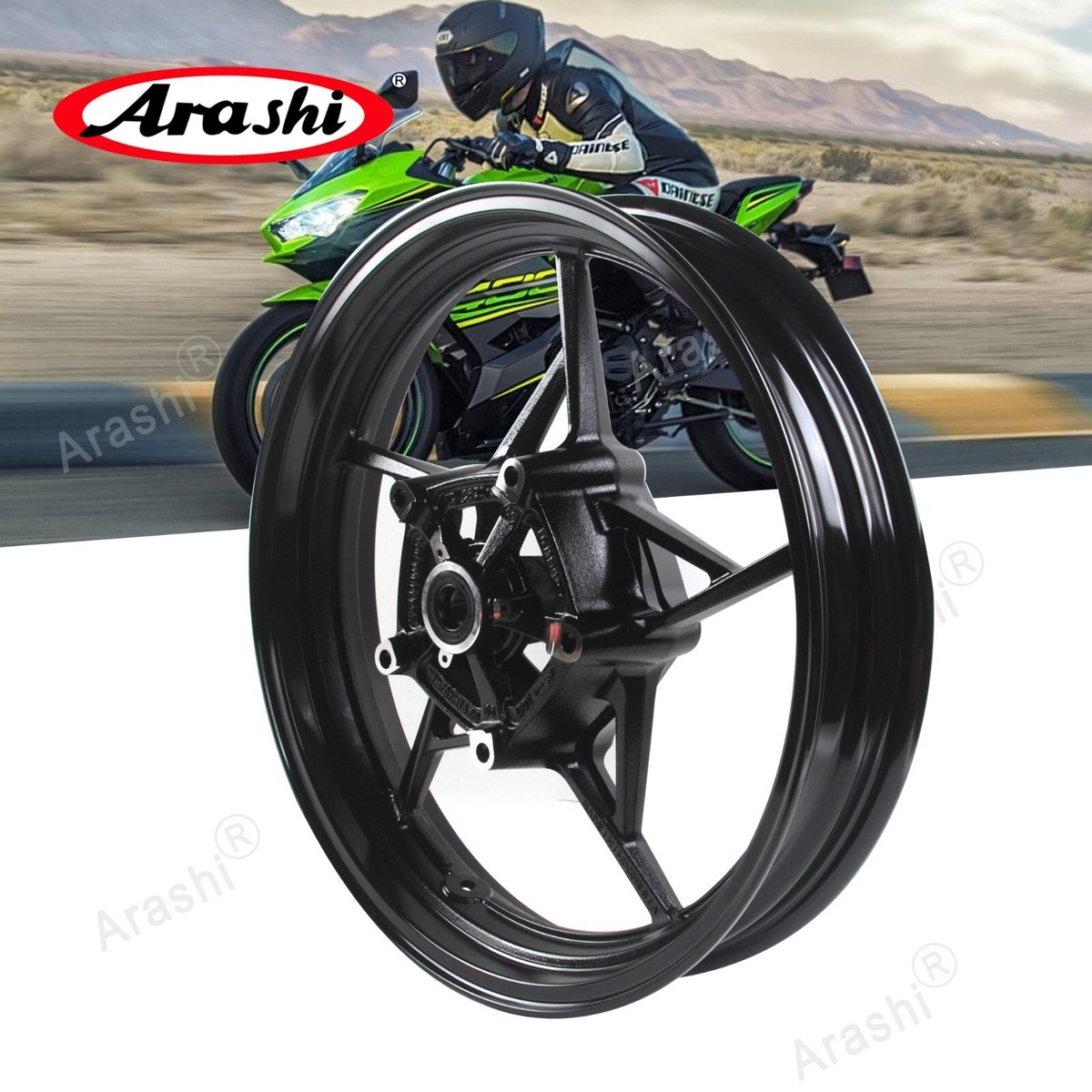 Arashi 17x3'' Front Wheel Rim Fit Kawasaki Ninja 500 R /ABS Z500