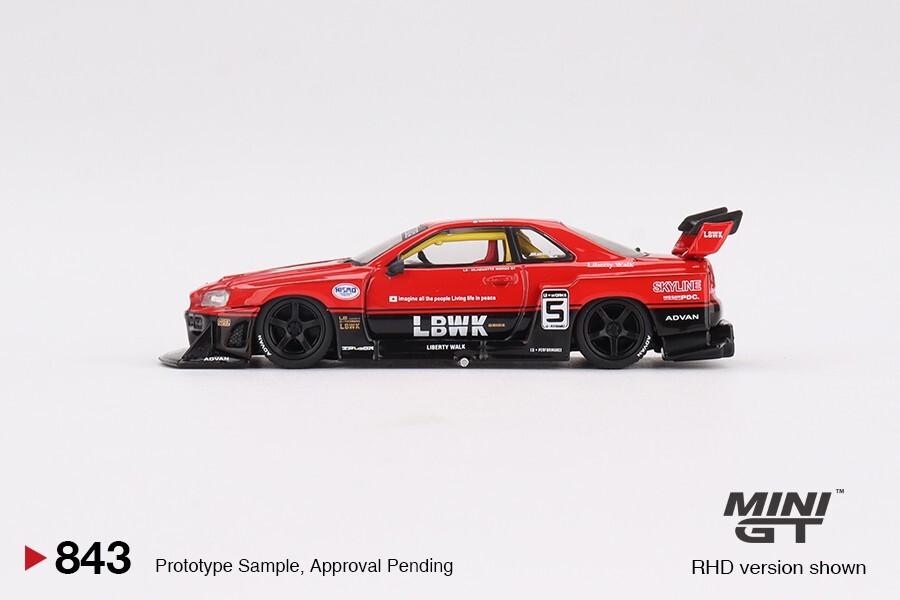 Mini GT 1:64 LBWK Nissan LB-ER34 Super Silhouette Red/Black #843