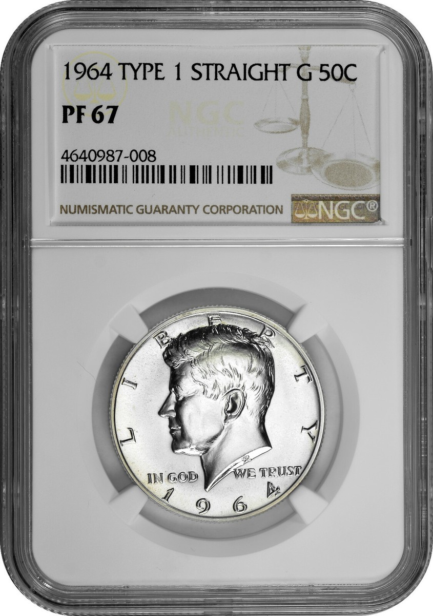 1964 Type 1 Straight G 50c Silver Proof Kennedy Half Dollar NGC PF