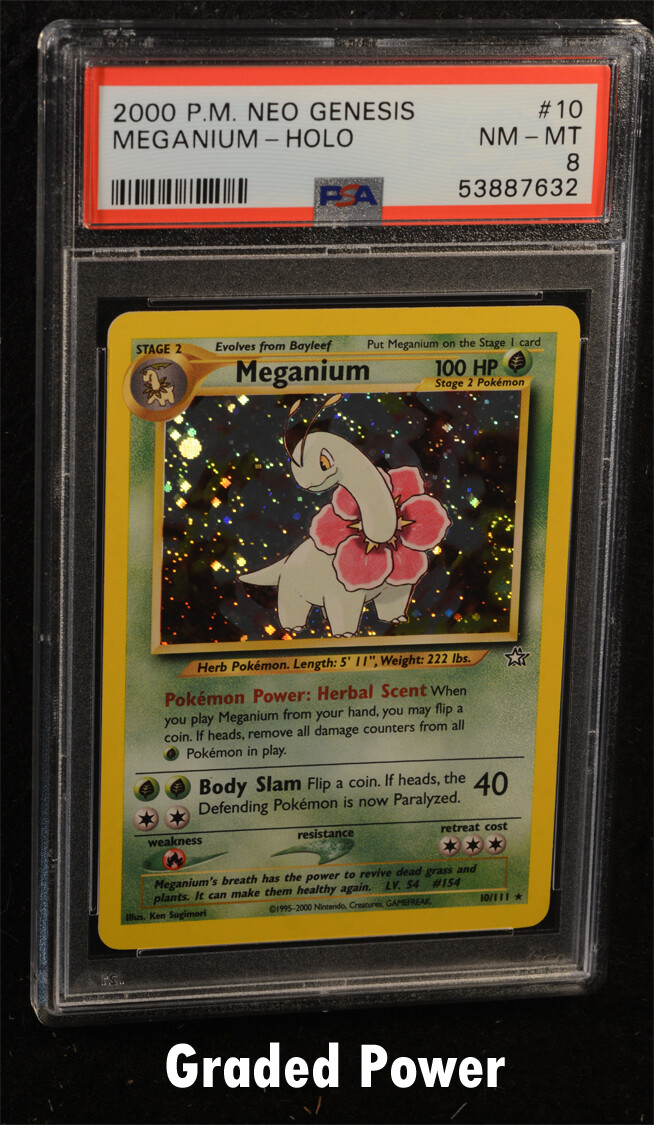 Neo Genesis Unlimited Meganium PSA 8 HOLO (7632) 10/111 Pokemon | eBay