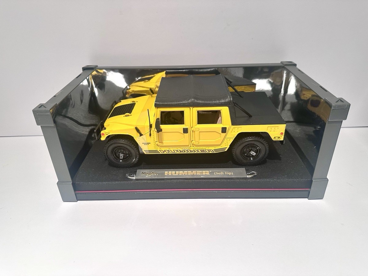 Maisto Hummer H1 SUV Yellow 1:18 Scale Soft Top Diecast Model Car