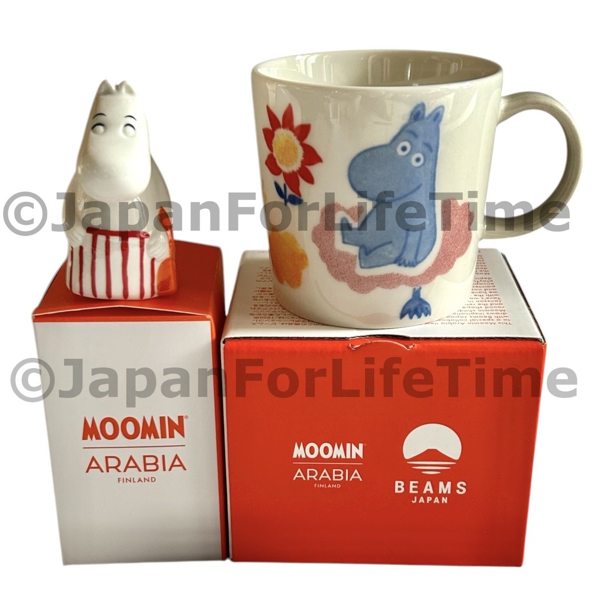 ARABIA x BEAMS Moomin hand-painted mug and figure limited edition