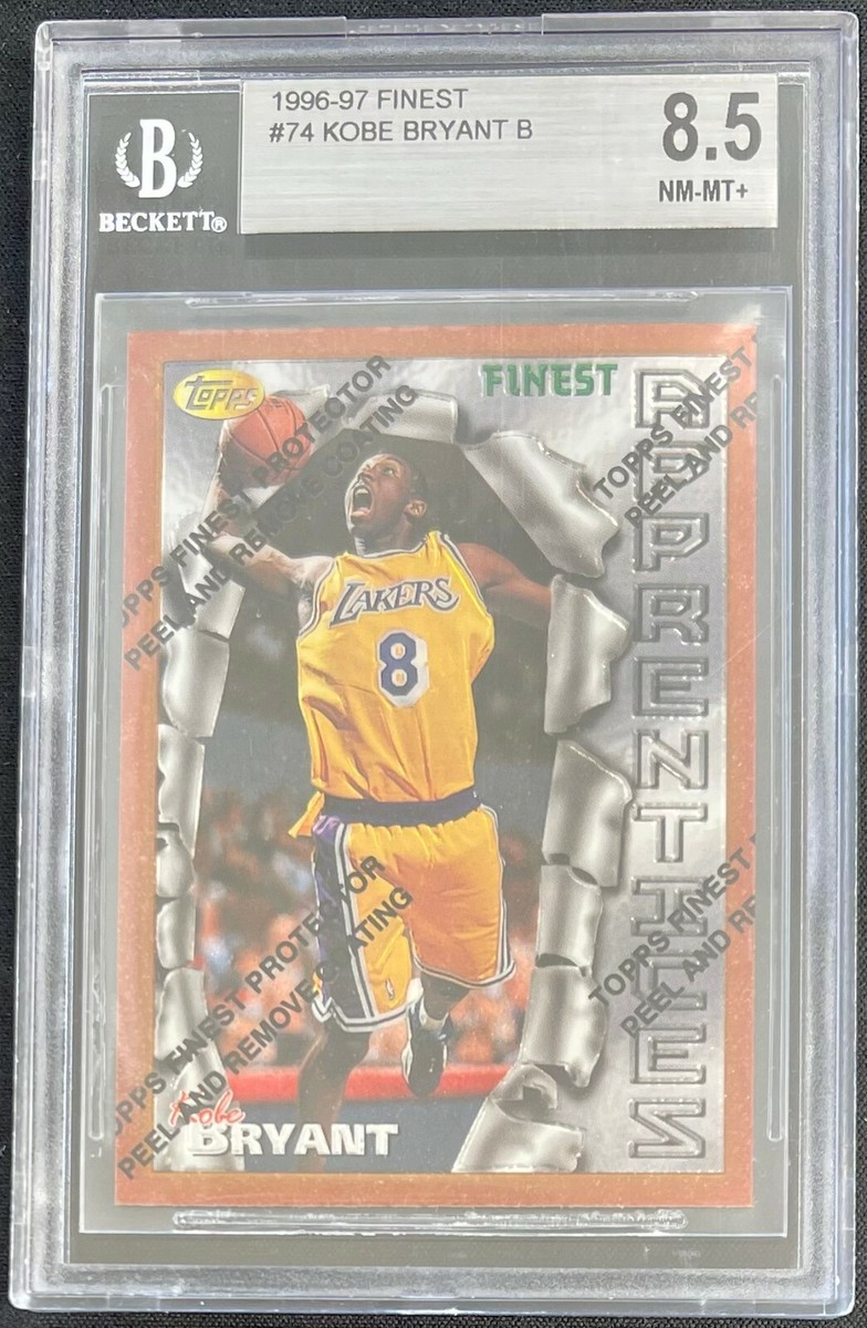 1996-97 Topps Finest #74 Kobe Bryant Rookie Card RC BGS 8.5 PSA 9