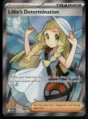 Lillie's Determination - 169/132 Ultra Rare Holo NM Pokemon ME01