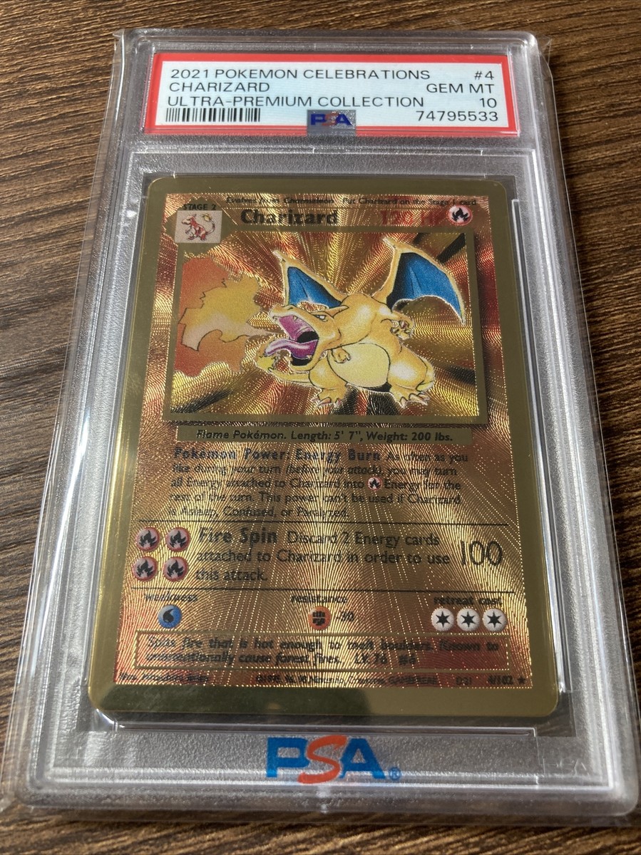 2021 Pokemon Celebrations Metal Gold Charizard 4/102 LOW POP PSA