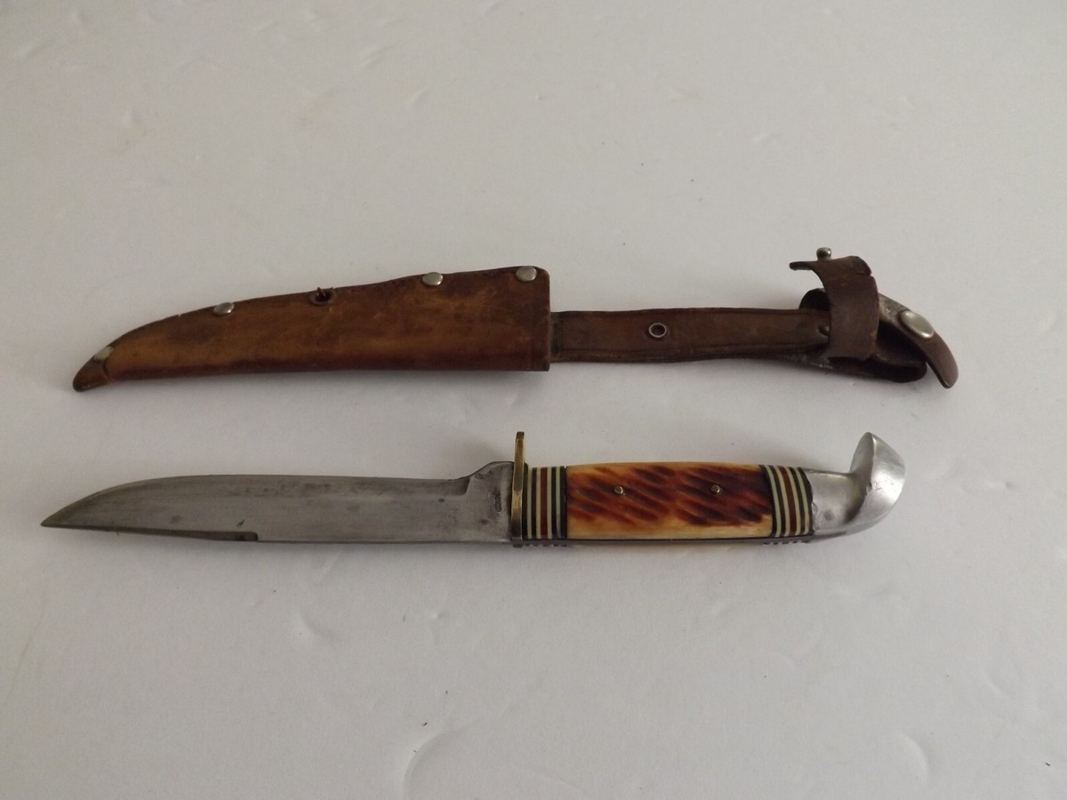 VINTAGE KORIUM PIC JAPAN FIXED BLADE KNIFE w/SHEATH-VG | eBay