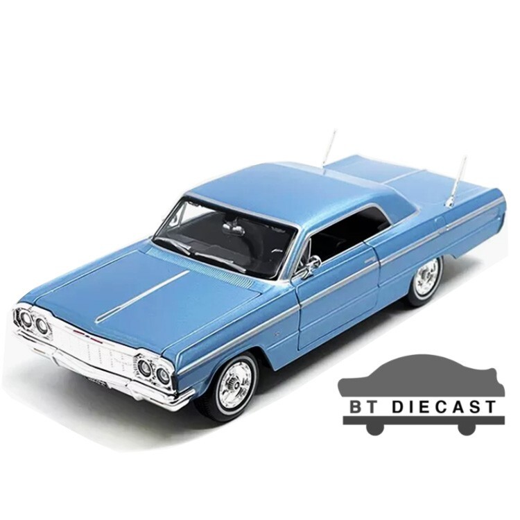 MAISTO 1964 CHEVROLET IMPALA SS 1/24 - 1/26 DIECAST MODEL CAR BLUE