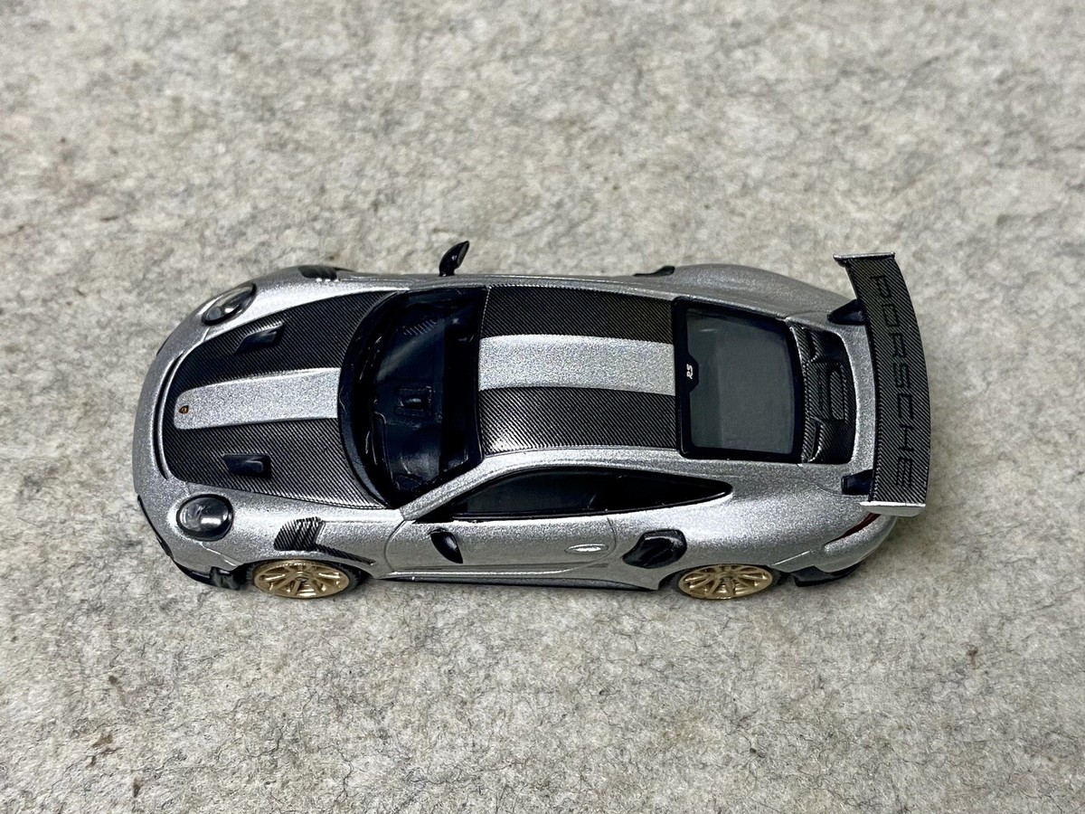 MiniGT Porsche 911 GT2 RS Weissach Package GT Silver Metallic LHD