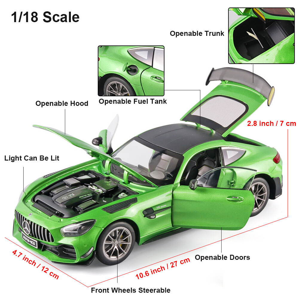 1:18 Diecast Vehicle for Mercedes AMG GT-R Model Car Toy