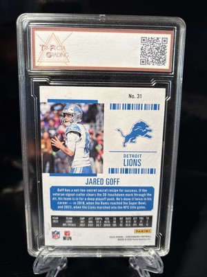 2024 Panini Contenders Jared Goff Game Ticket Red Foil #31 GEM 10