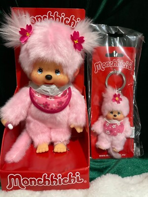 MONCHHICHI Sekiguchi Cherry Blossom Girls Keychain 4 inch & 8 inch