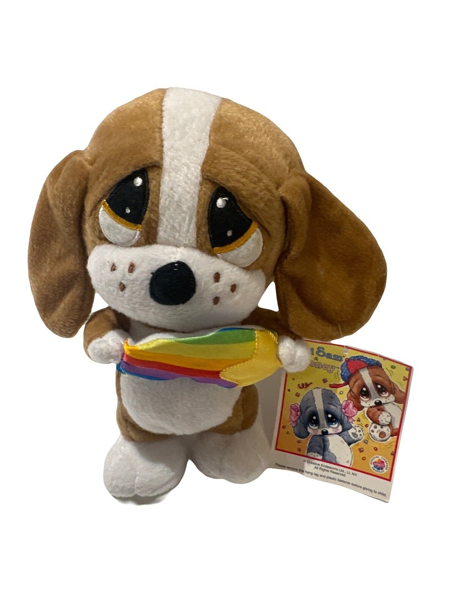 Nanco Plush Sad Sam & Honey Stuffed Puppy Dog Satin Rainbow Star