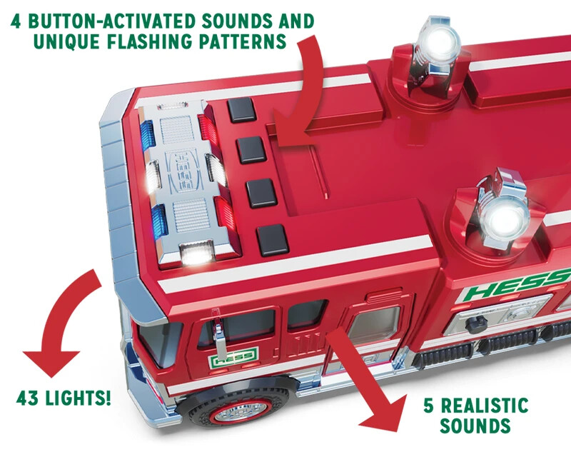 HESS 2024 UNOPENED 60th Anniversary Fire Truck Car Motorcycle