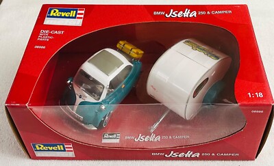 BMW Isetta 250 & Camping Trailer, By Revell, 1/18, Nice Green