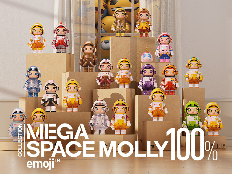 POP MART MEGA SPACE MOLLY 100% × emoji Series Assorted Box | eBay