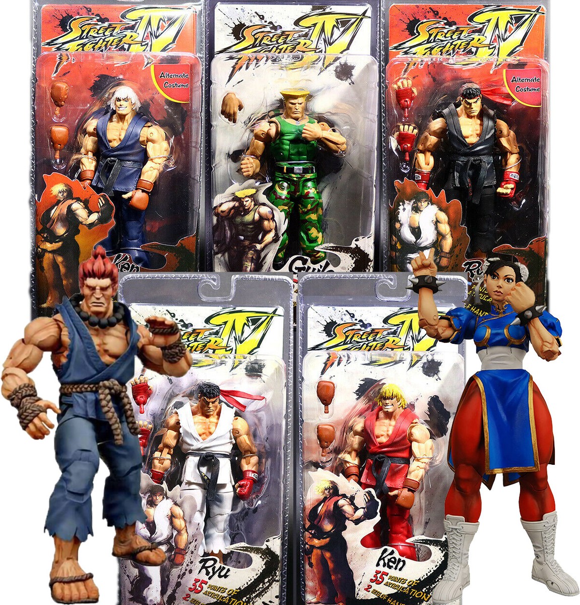 Street Fighter IV Survival Mode Ryu Guile Ken Action Figure