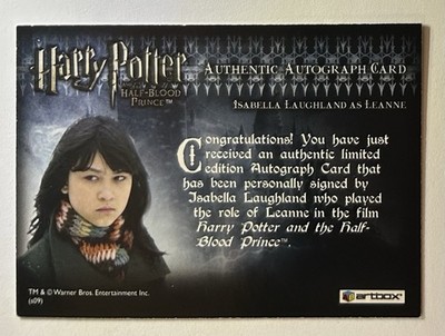 Harry Potter Half Blood Prince Isabella Laughland Artbox Autograph