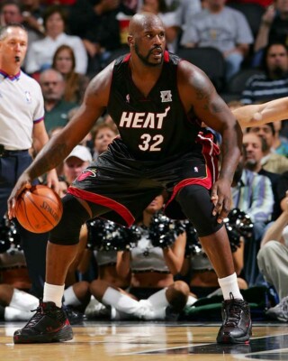 SHAQUILLE O'NEAL 8X10 PHOTO MIAMI HEAT BASKETBALL NBA SHAQ DRIBBLE