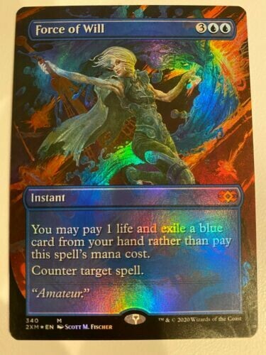 Force of Will (Borderless) FOIL Double Masters MTG Pack Fresh