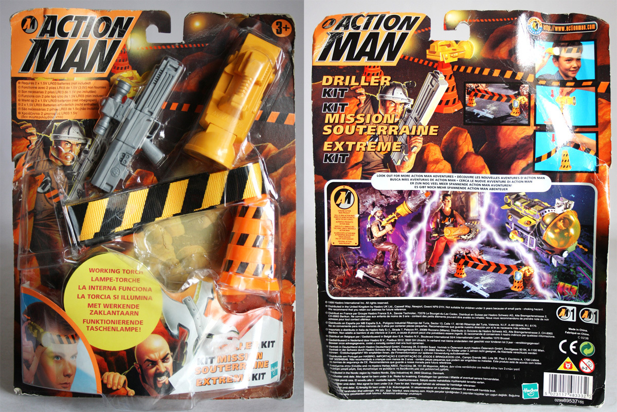 RARE 1999 ACTION MAN DRILLER KIT EXTREME MISSION HASBRO NEW