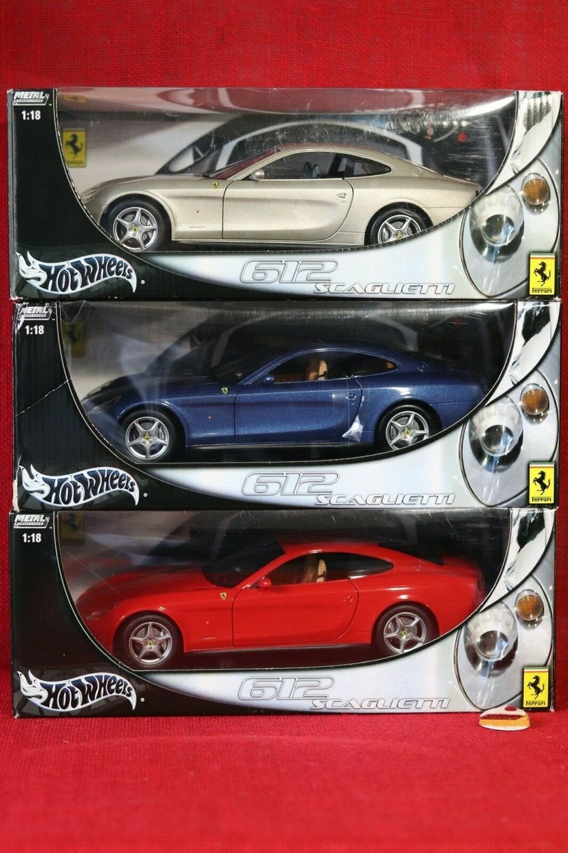 Hot Wheels - Ferrari - 612 Scaglietti - 1:18 (1/18) - Red, Blue