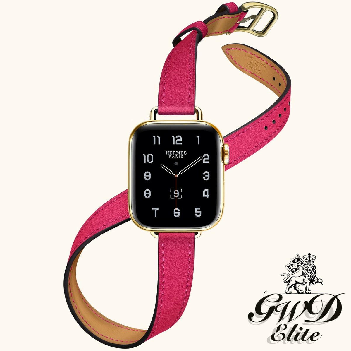 18k Gold Apple Watch Hermes Series 7 41mm Rose Mexico Pink Double