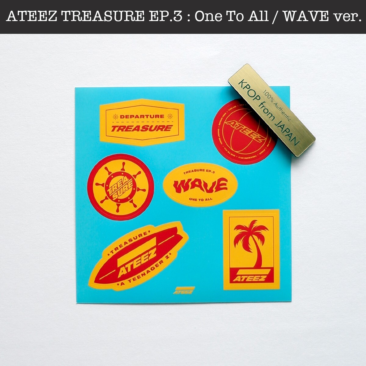 SAN ATEEZ TREASURE EP.3 : One To All / WAVE ver. Album + Photocard
