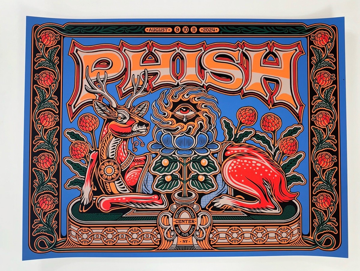 Phish Poster Bethel Woods Center NY 2024 Silkscreen X/1300 Show