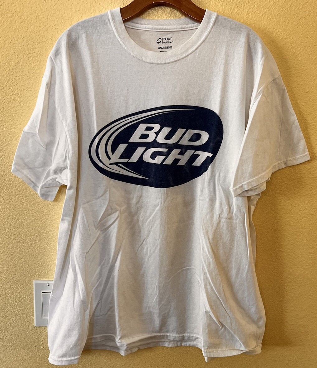 Bud Light Mens White Promo T-Shirt Size XL | eBay