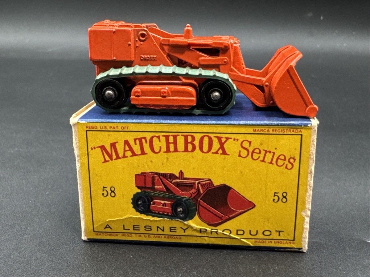 Vintage Lesney Matchbox #58 DROTT EXCAVATOR red cool Original Box