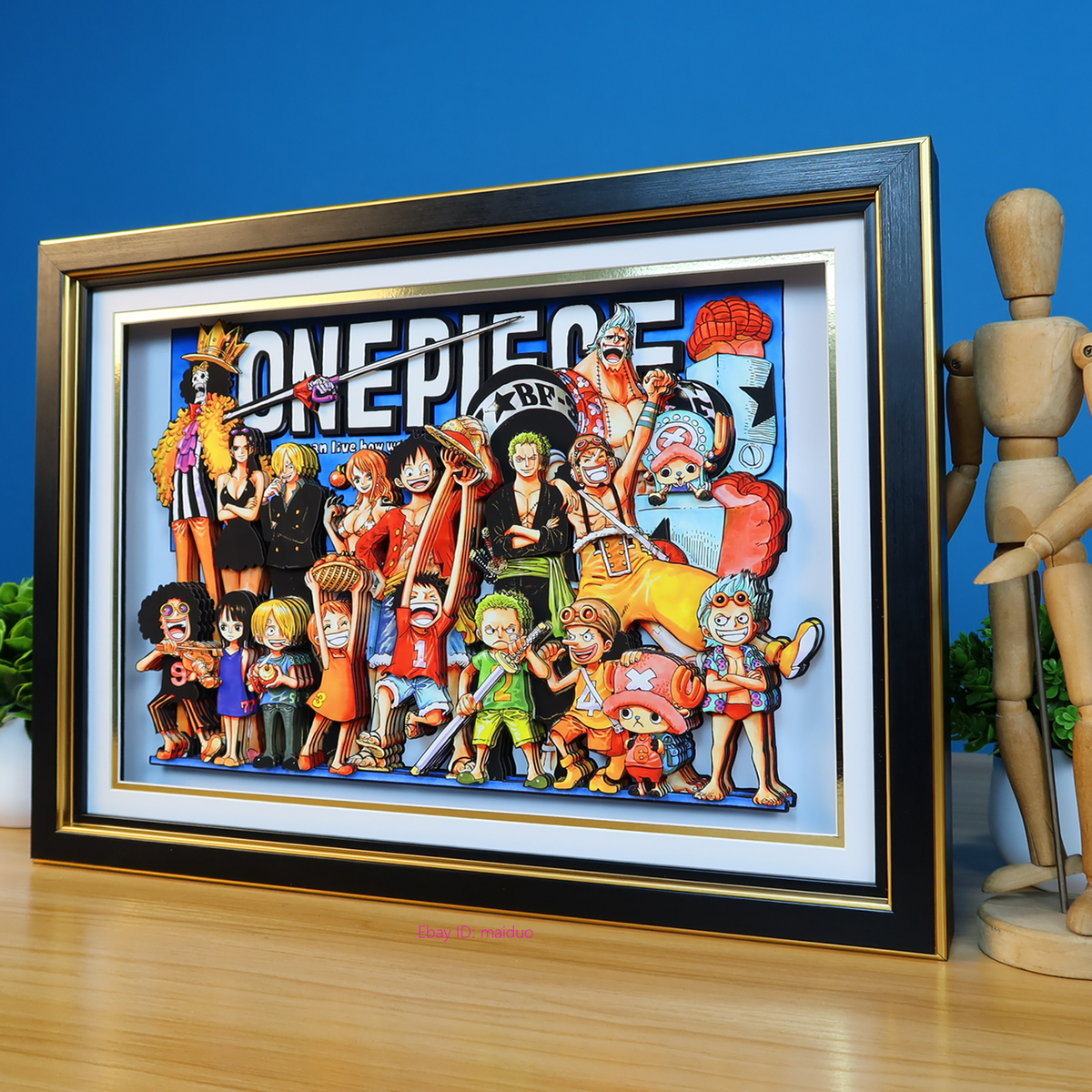 One Piece Straw Pirates Picture Frame 3D Paper Art 34*46cm | eBay