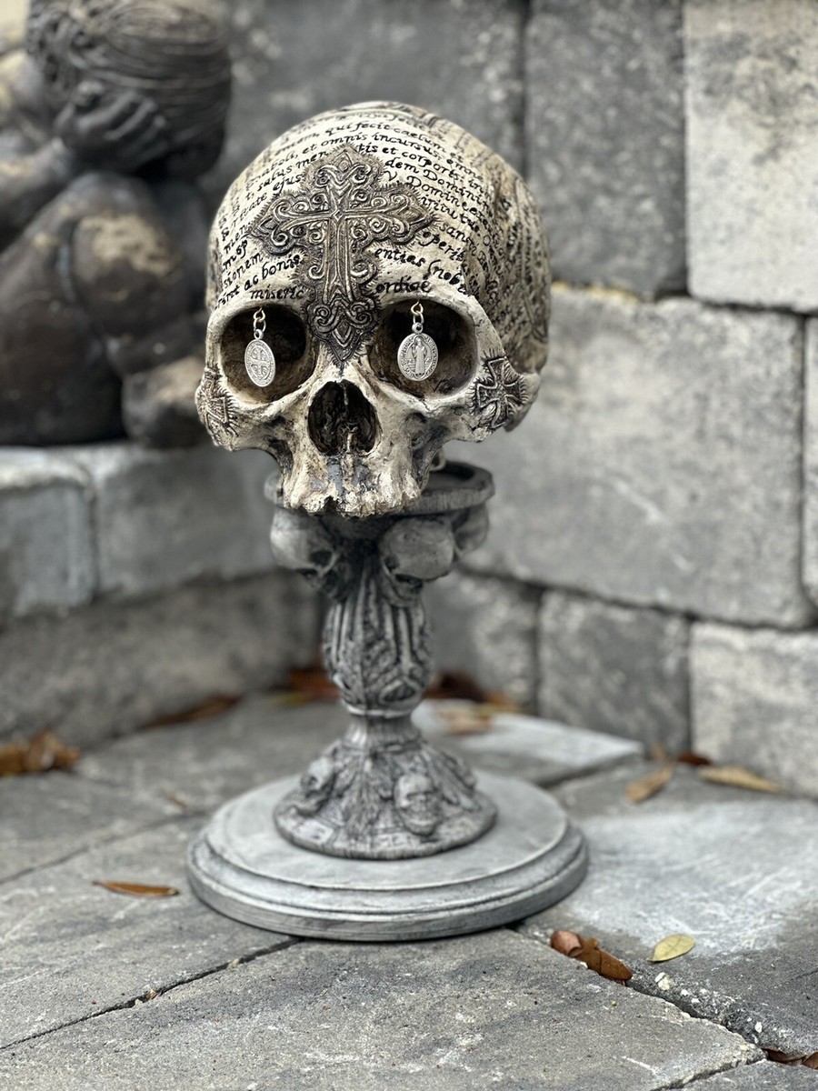 Real Human Skull RESIN (or Replica) DISPLAY STAND - Vintage Style