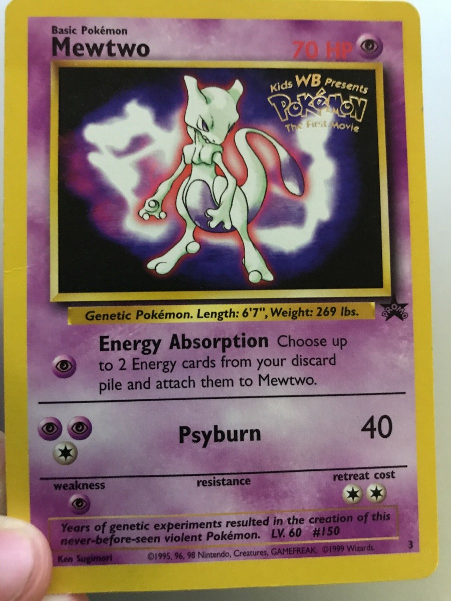 Mewtwo Pokemon Promo The First Movie Card #3 Kids WB Stamp | eBay