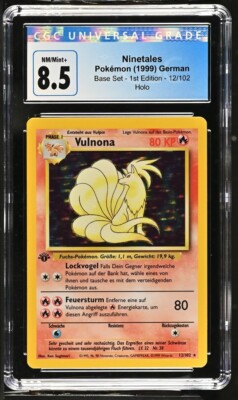 1999 Pokemon Base 1st Edition Holo Vulnona Ninetales 12/102 CGC