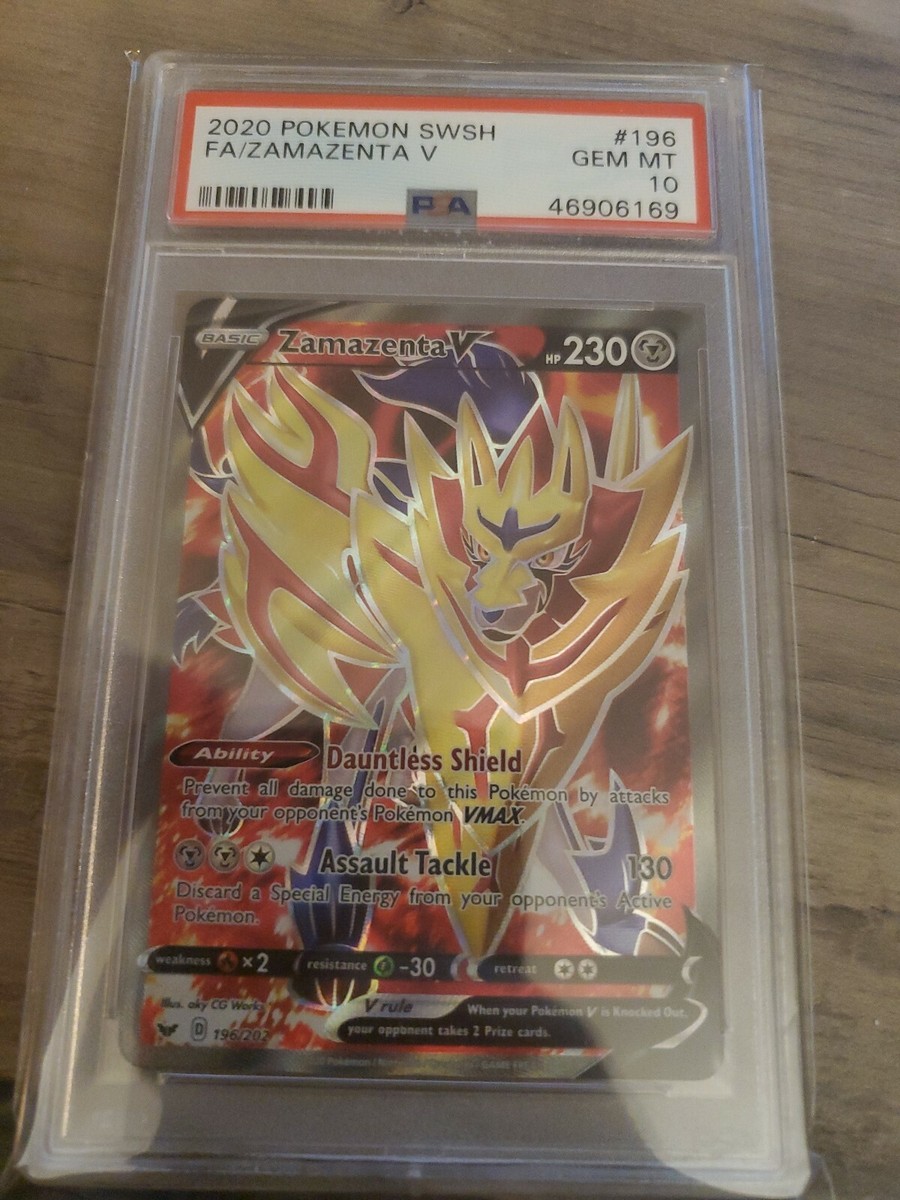 Psa 10 zamazenta v 196/202 swsh sword & shield full art pokemon