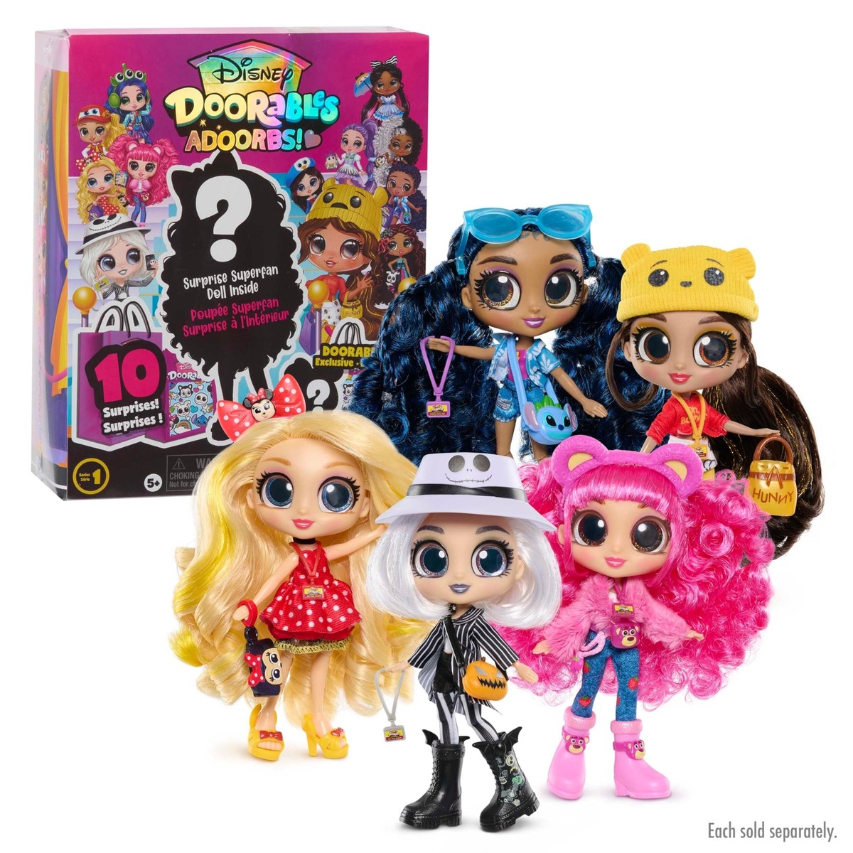 Disney Doorables ADOORBS Superfan Doll Multi Color Accessories