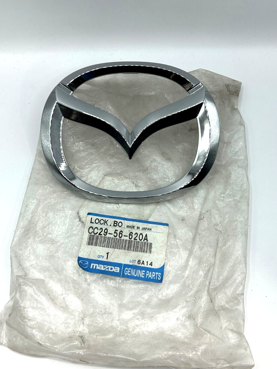 Genuine Mazda C235-51-731 Front Centre Logo Emblem Silver Snap-On