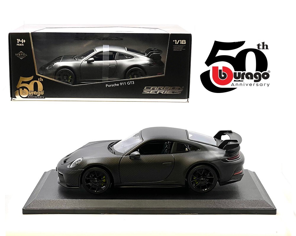 Bburago 1:18 Porsche 911 GT3 Carbon Fiber 50th Anniversary Limited