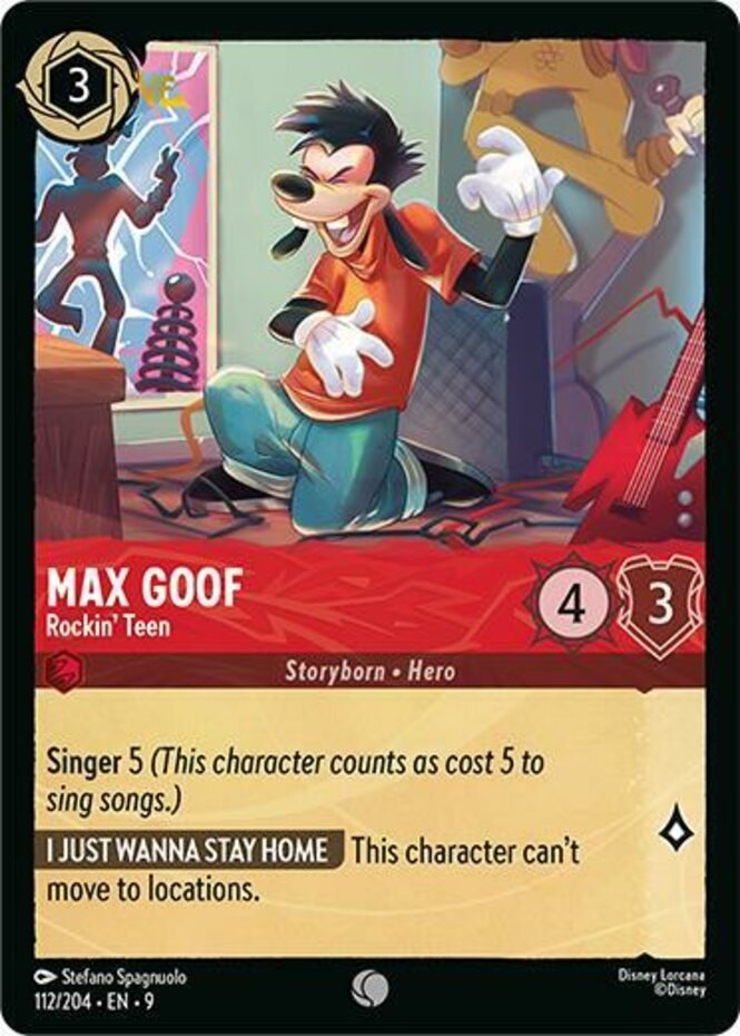 x4 Max Goof - Rockin' Teen - 112/204 - Common Lorcana DLC09 Fabled