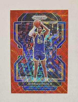 2021 Panini Prizm ~ RED WAVE PARALLEL ~ Jordan Poole ~ Warriors