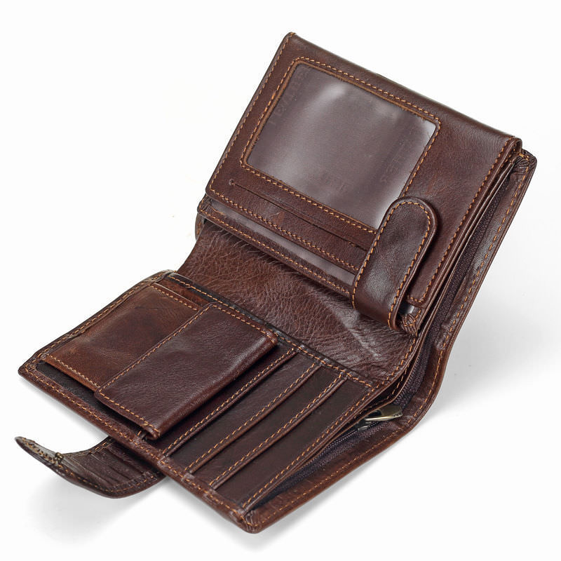 Men's Genuine Leather Wallet Coin Purse Card Case Mens Vintage