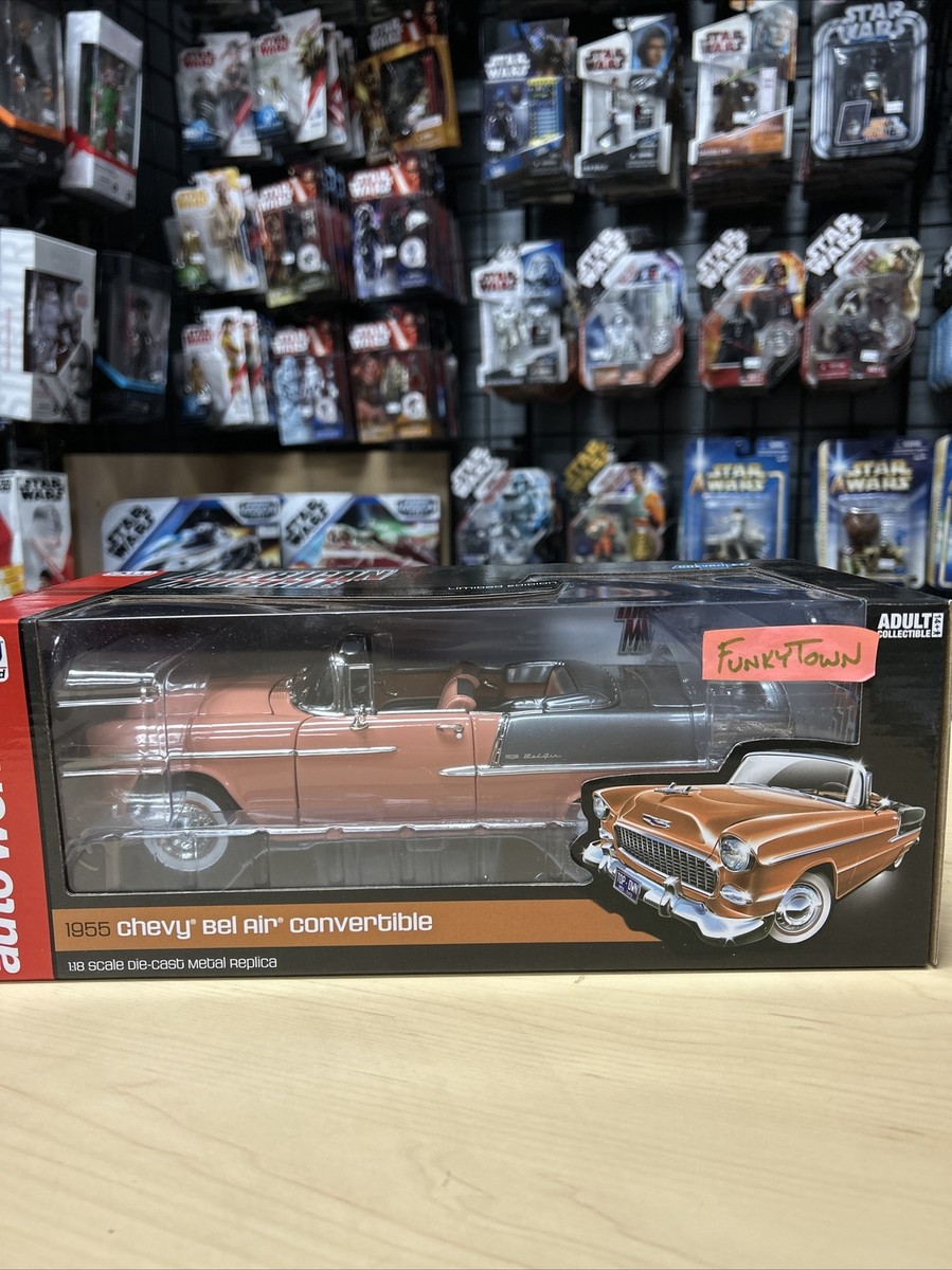 1955 Chevrolet Bel Air Convertible Coral/Grey American Muscle 1:18