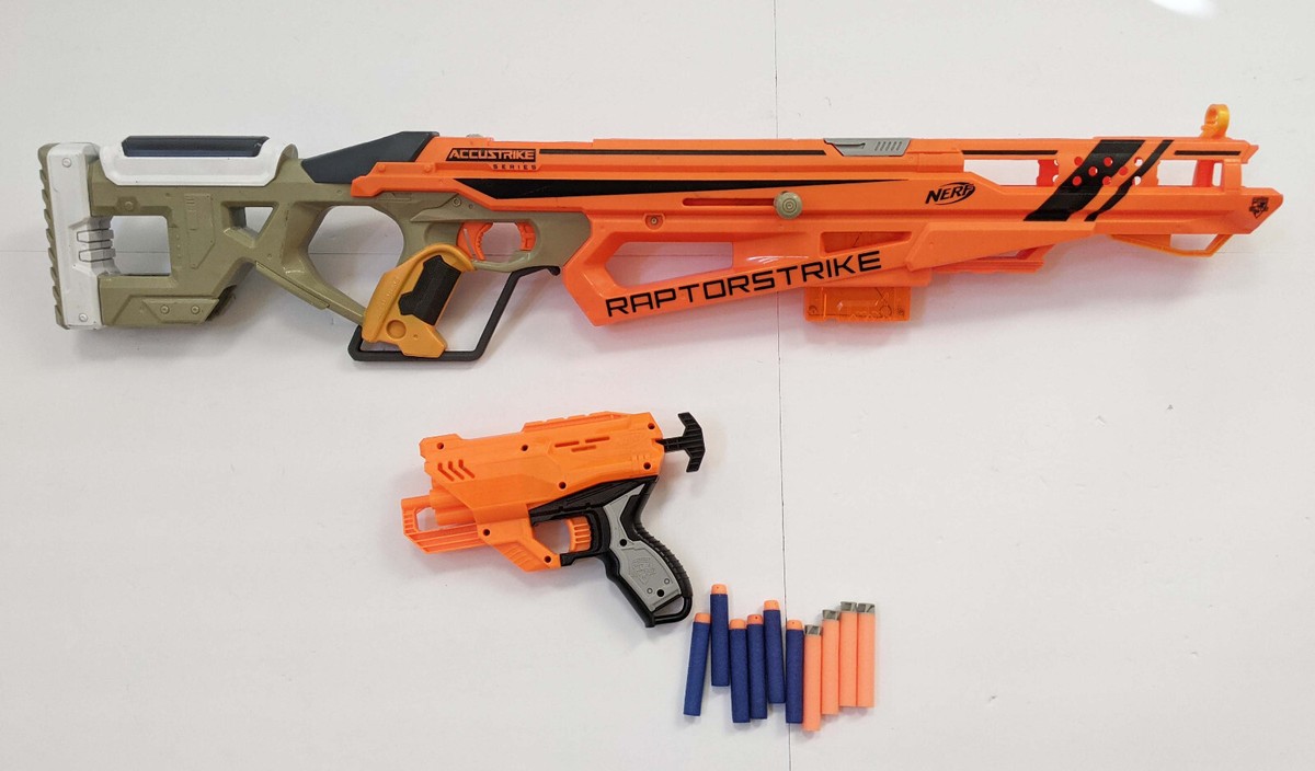 Nerf N-Strike Elite Accustrike Series Raptorstrike & Qudrant w