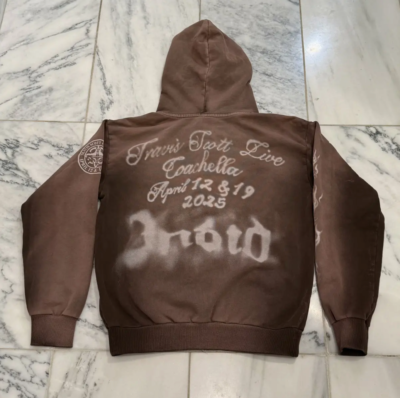 Travis Scott Coachella '25 Birds Zip-Up Hoodie Size L | eBay