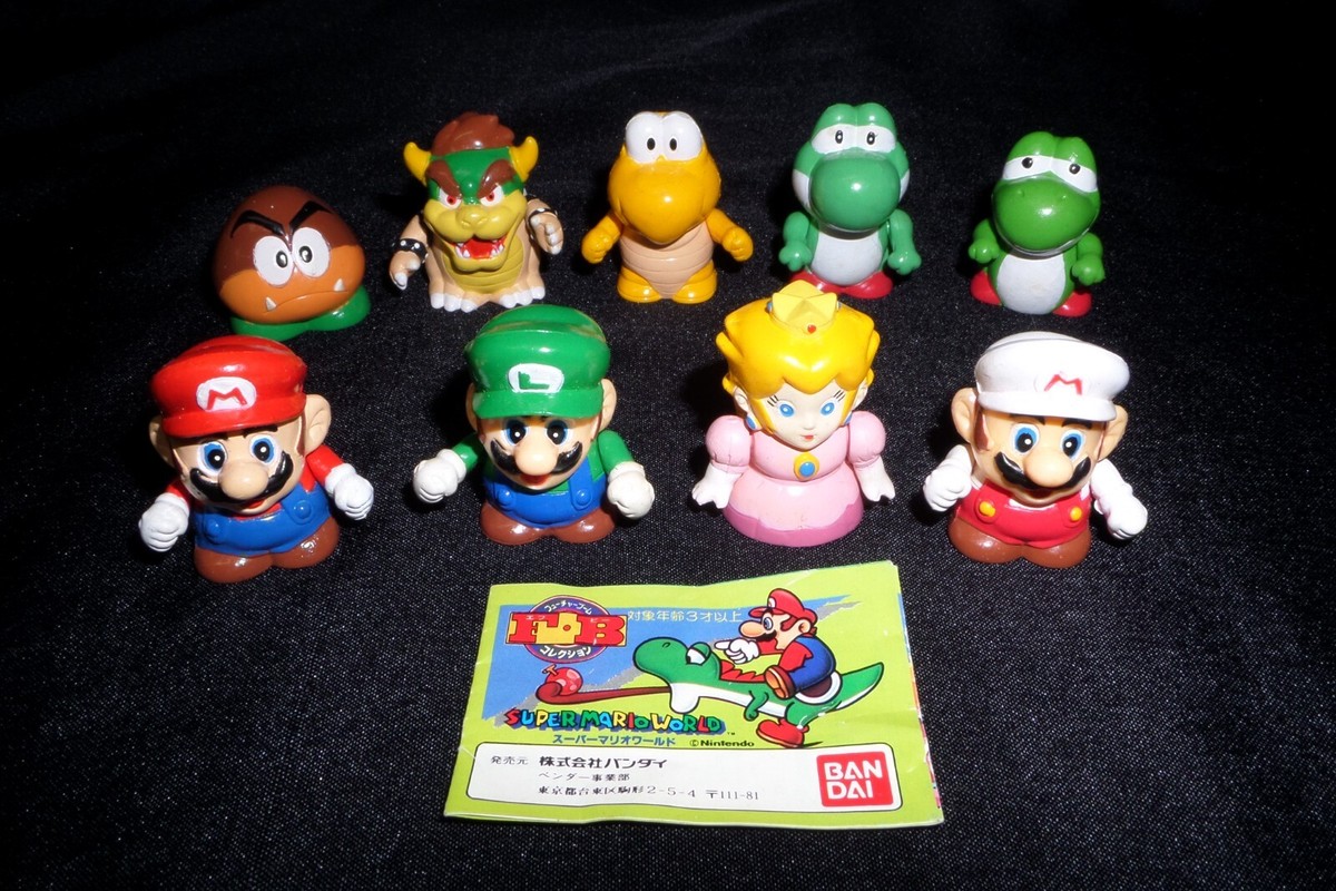 Full Set of 9 Super Mario World Bandai FB Figures Vintage Nintendo