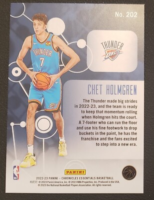 2022-23 Panini Chronicles Essentials CHET HOLMGREN #202 RC Thunder