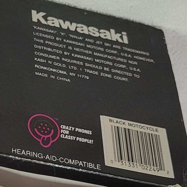 VINTAGE TELEMANIA BLACK KAWASAKI NINJA MOTORCYCLE LANDLINE CORDED