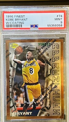 1996 Topps Finest KOBE BRYANT PSA 9 Mint W/ Coating #74 Rookie
