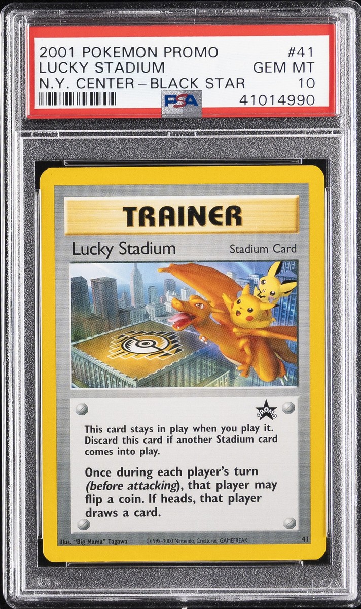 2001 POKEMON PROMO BLACK STAR #41 LUCKY STADIUM-N.Y. CENTER PSA 10