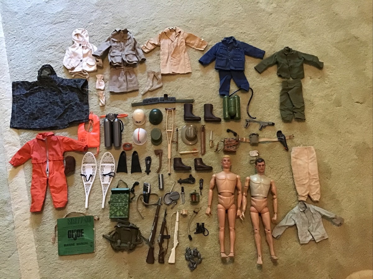 GI Joe 1964 Hasbro 12 Inch Figures ACCESSORIES LOT 1967 Marine